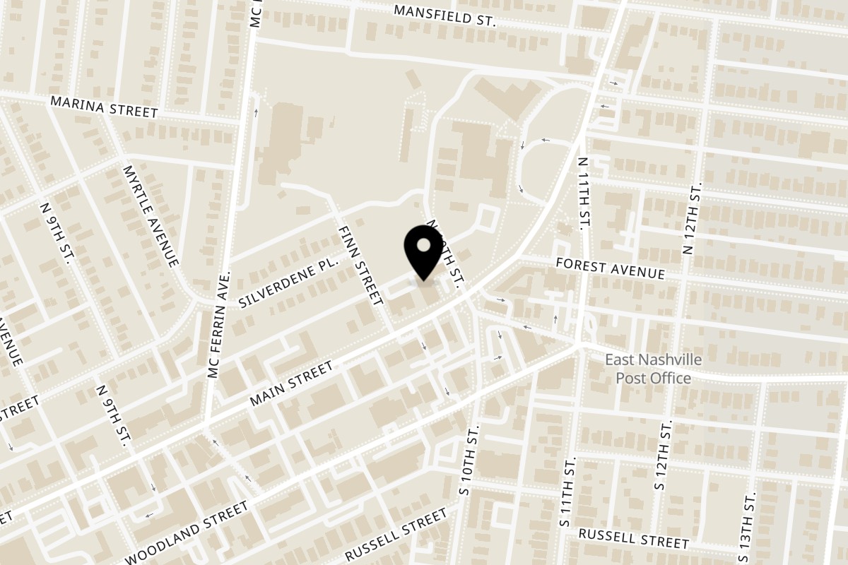 Map showing the location of Turmeric & Co on 975 Main St in Nashville